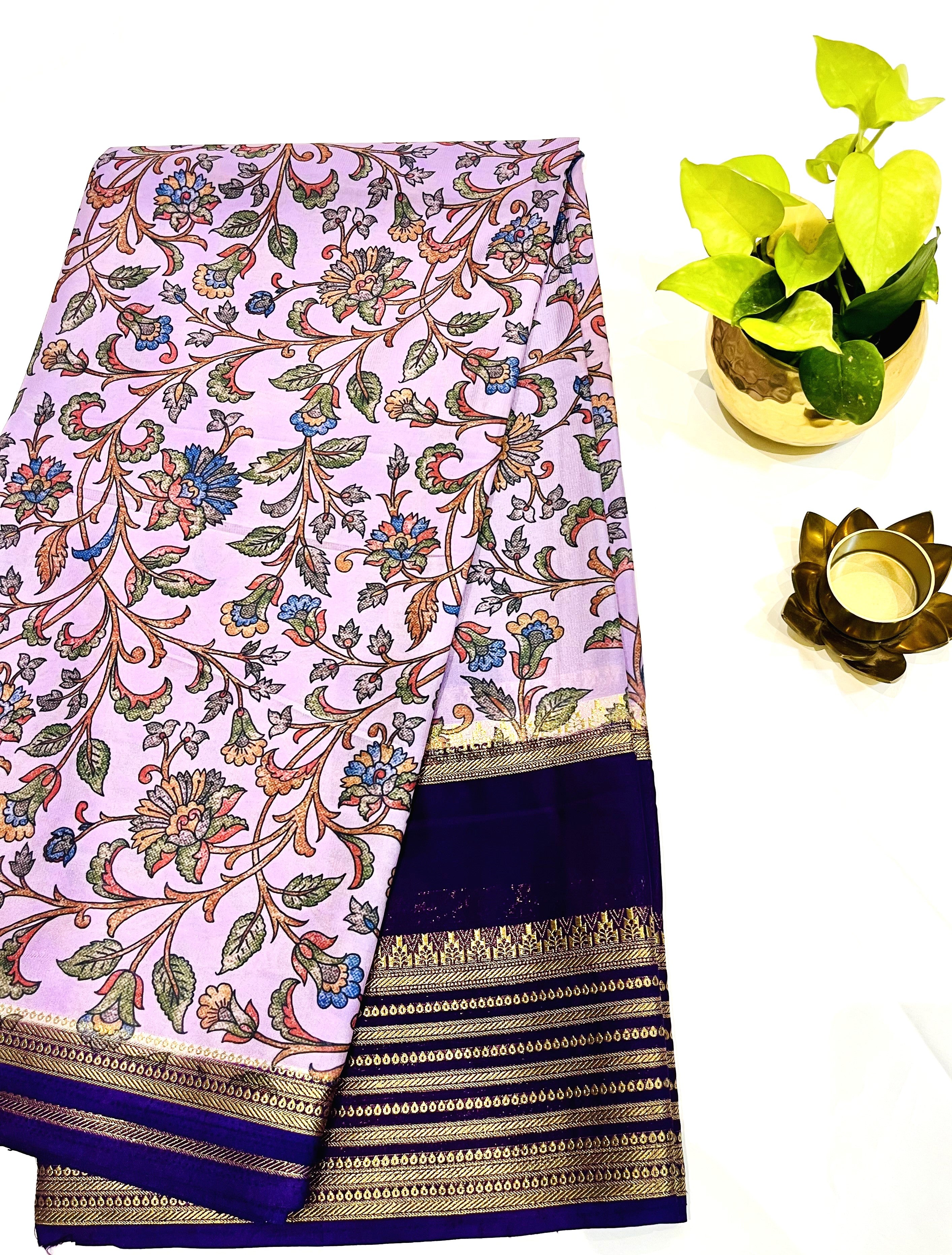 Semi Mysore crepe silk printed