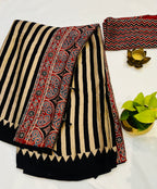 Ajrakh Modalsilk handprinted saree