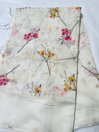 Soft dola semi silk printed sarees