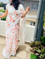 Soft dola semi silk printed sarees